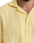 Yellow Cuban Linen Shirt Short Sleeve
