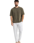 Olive Acid Wash Oversized T-Shirt