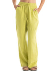 Womens Lime Linen Pants