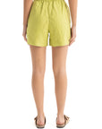 Womens Lime Linen Shorts