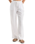 Women's White Linen Pants