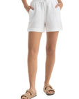 Women`s White Linen Shorts