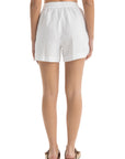 Women`s White Linen Shorts