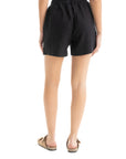 Women`s Black Linen Shorts