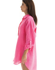 Women's Pink Linen Cover Up