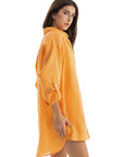 Women's Orange Linen Cover Up