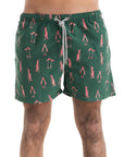Olive Penguins Swim Shorts