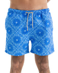 Blue Bandana Swim Shorts