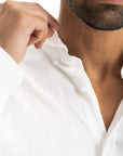 Men's White Linen Shirt