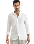 Men's White Linen Shirt