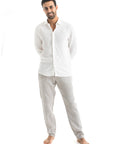 Men's White Linen Shirt