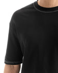 Black Contrast Stitched Oversized T-Shirt