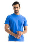 Electric Blue Mercerised Cotton T-Shirt