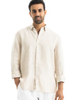 Men's Beige Linen Shirt