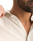Men's Beige Linen Shirt