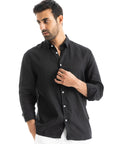Men's Black Linen Shirt