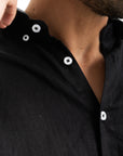 Men's Black Linen Shirt