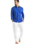 Electric Blue Linen Shirt