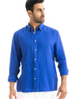 Electric Blue Linen Shirt