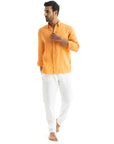 Tangerine Linen Shirt