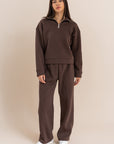 Women's Brown Quarter Zip