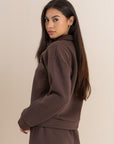 Women's Brown Quarter Zip