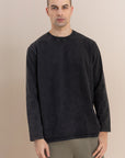 Black Acid Wash Long Sleeve T-Shirt