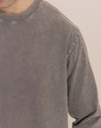 Grey Acid Wash Long Sleeve T-Shirt