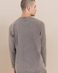 Grey Acid Wash Long Sleeve T-Shirt