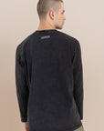 Black Acid Wash Long Sleeve T-Shirt