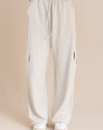 Cream Modal Cargo Sweatpants