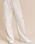 Cream Modal Cargo Sweatpants