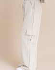 Cream Modal Cargo Sweatpants