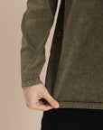 Olive Acid Wash Long Sleeve T-Shirt