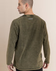 Olive Acid Wash Long Sleeve T-Shirt