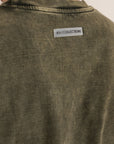 Olive Acid Wash Long Sleeve T-Shirt
