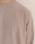 Beige Acid Wash Long Sleeve T-Shirt