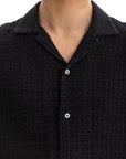 Black Honey-Comb Cuban Shirt