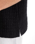 Black Honey-Comb Cuban Shirt