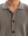 Olive Short Sleeve Knitted Shirt