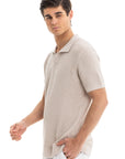 Beige Knitted Polo