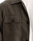 Olive Linen Overshirt Jacket