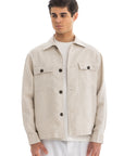 Beige Linen Over Shirt Jacket