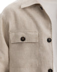 Beige Linen Over Shirt Jacket