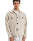 Beige Linen Over Shirt Jacket