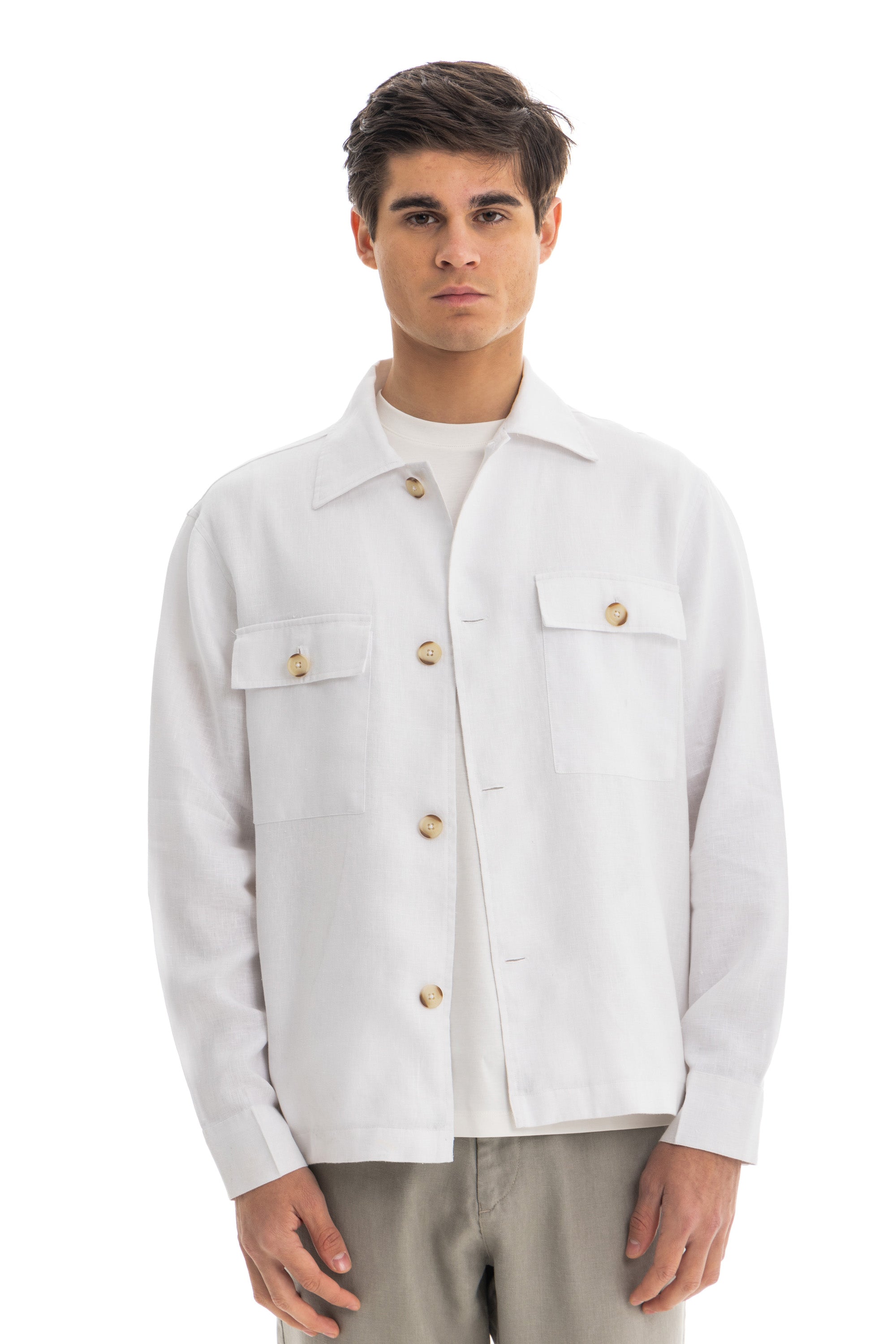 Off-White Linen Overshirt Jacket