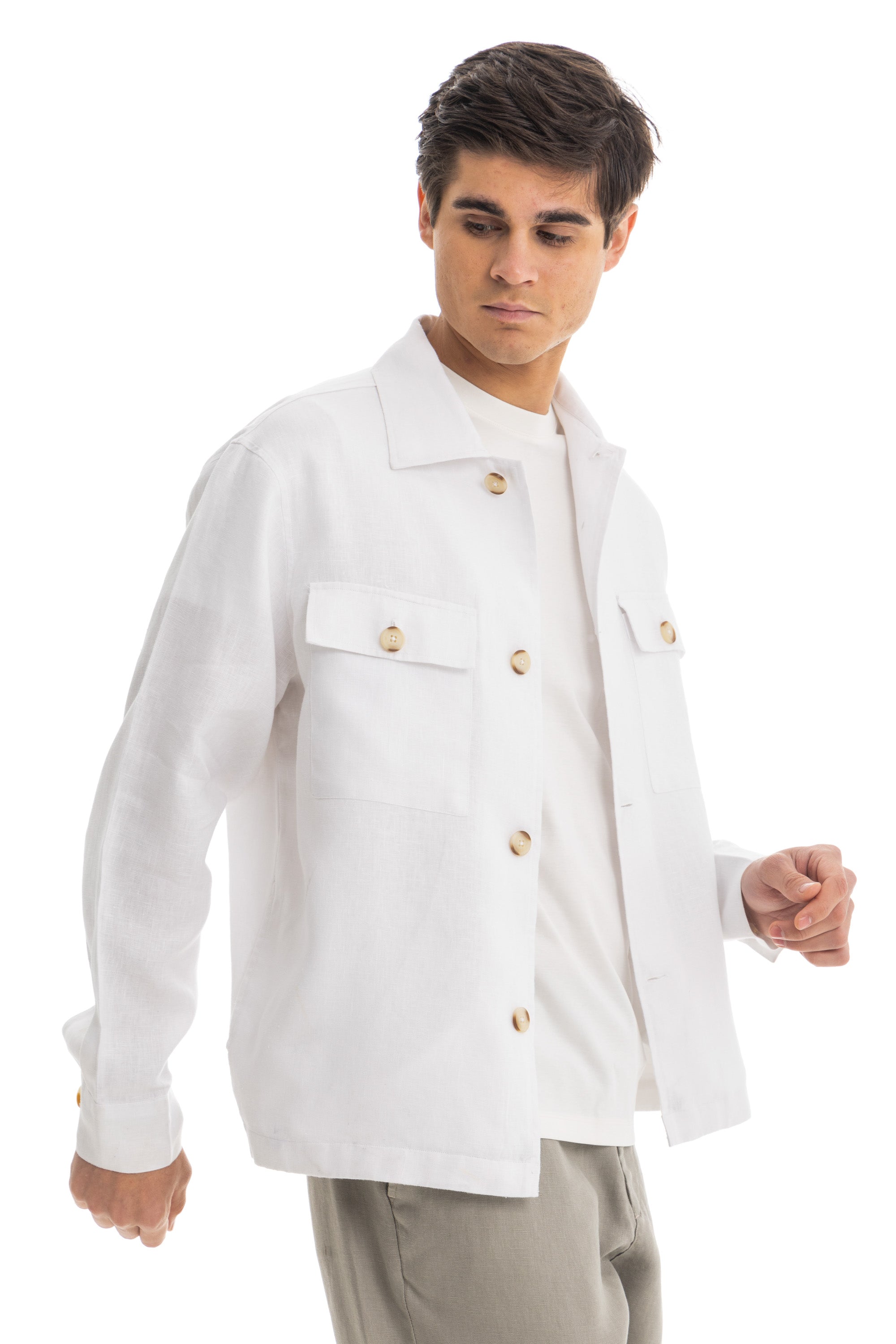 Off-White Linen Overshirt Jacket