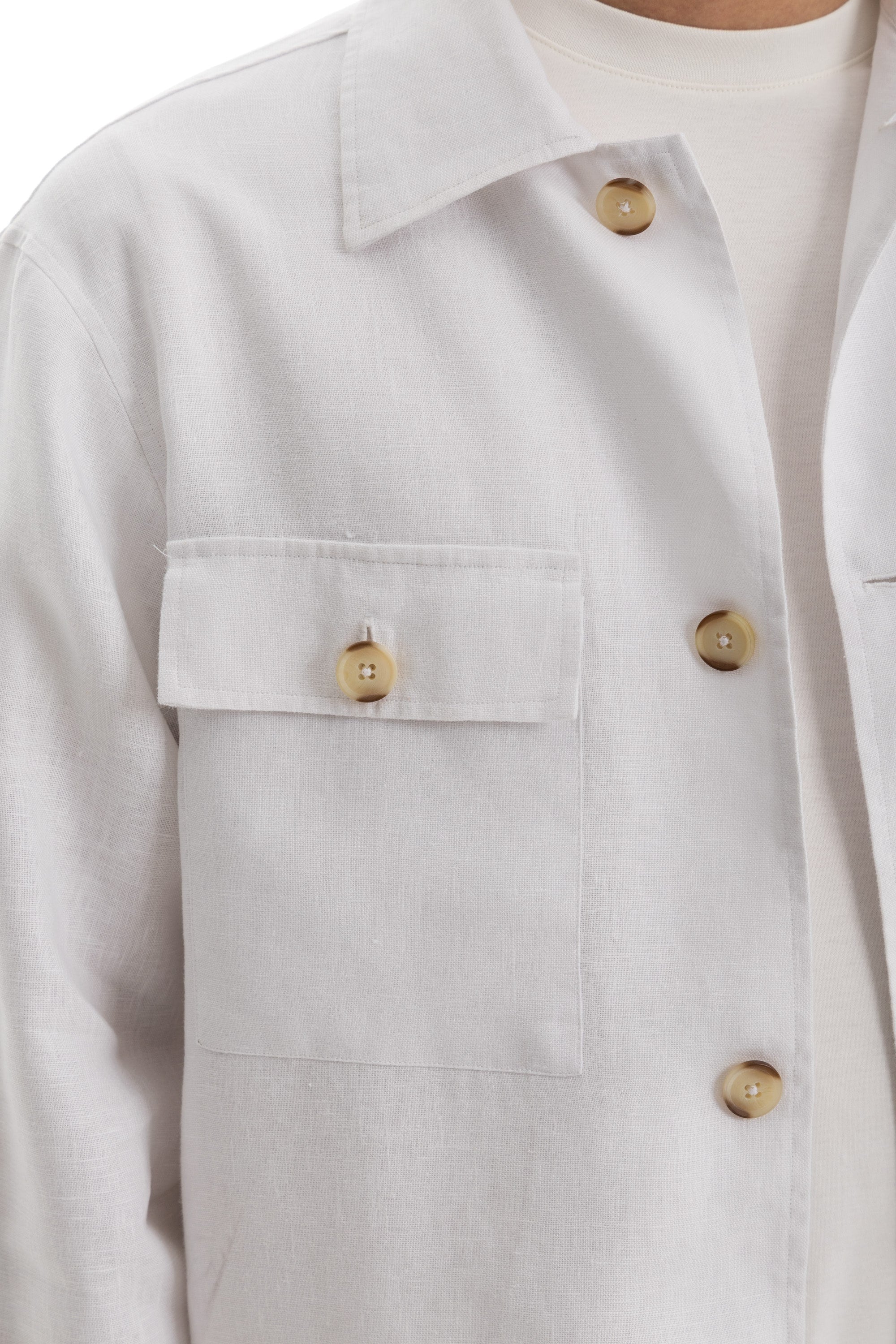 Off-White Linen Overshirt Jacket