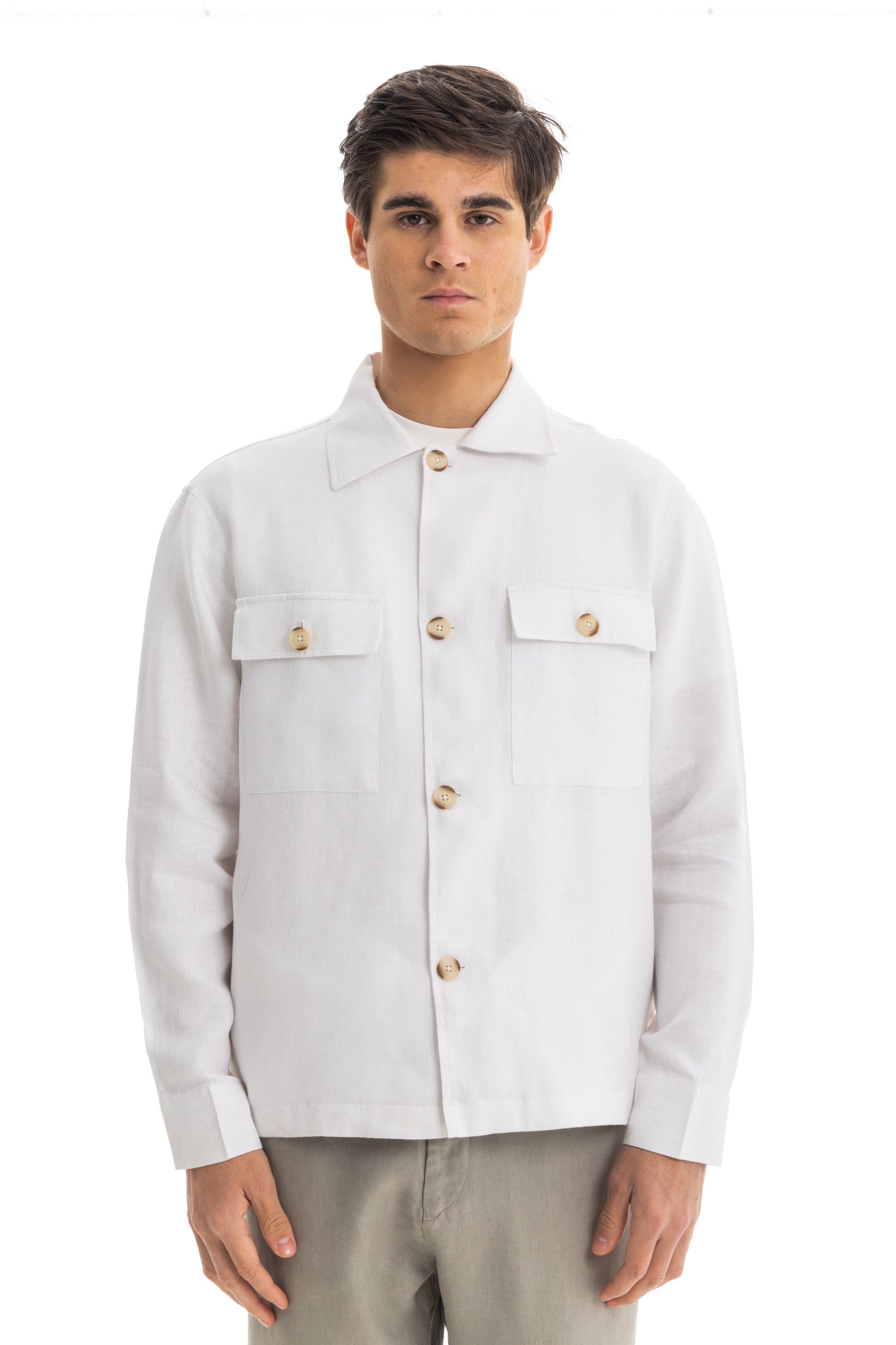 Off-White Linen Overshirt Jacket