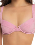Pink Sparkle Maui Bikini Top